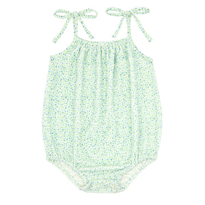 Baby Girl Hibiscus Ditsy Romper with Shoulder Ties