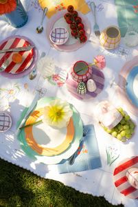 Buttercup Butterdish in White & Pink Checkerboard